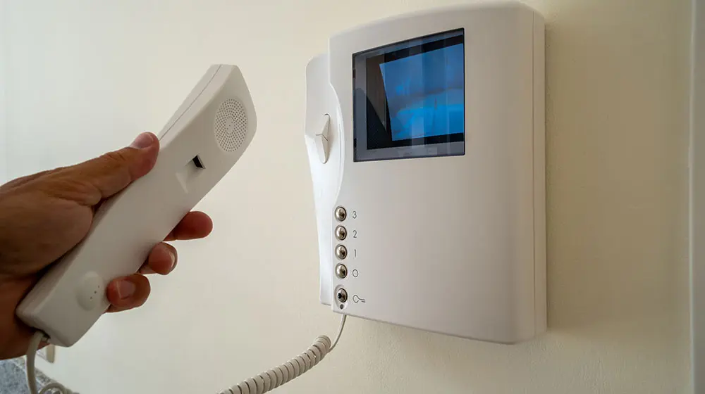 Video intercom at reception