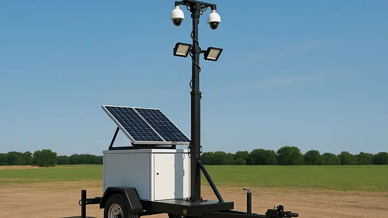 Mobile camera trailer for jobsites